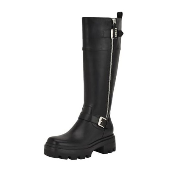 Guess Lynnie Wide Calf Black Boots NWT - Picture 1 of 7